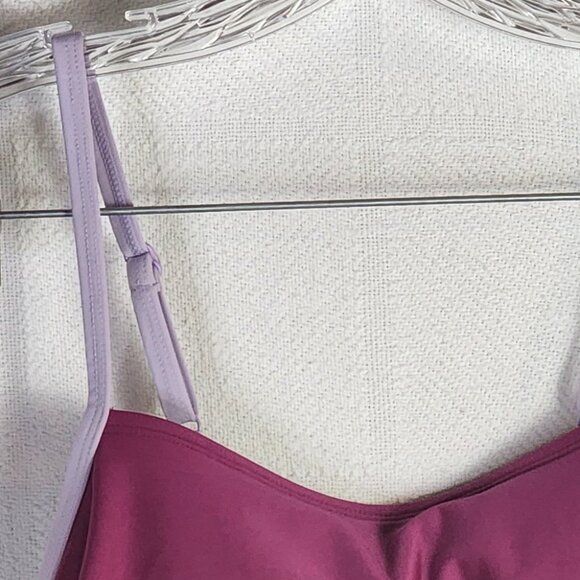 All In Motion Plumb Lilac Grey Blue Stripe Medium Coverage One Piece Swimsuit M - Picture 3 of 16